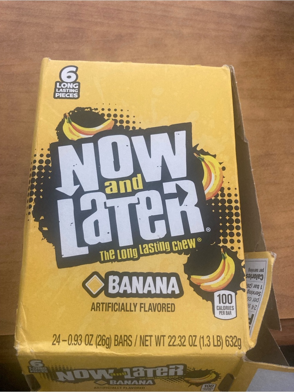Now and Later Banana Chewy Candy - Yellow Packaging